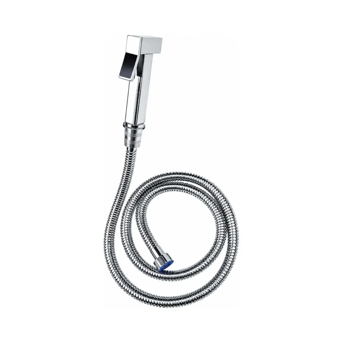 Slim squared reflective spray with a rectangular lever and silver-coloured hose.