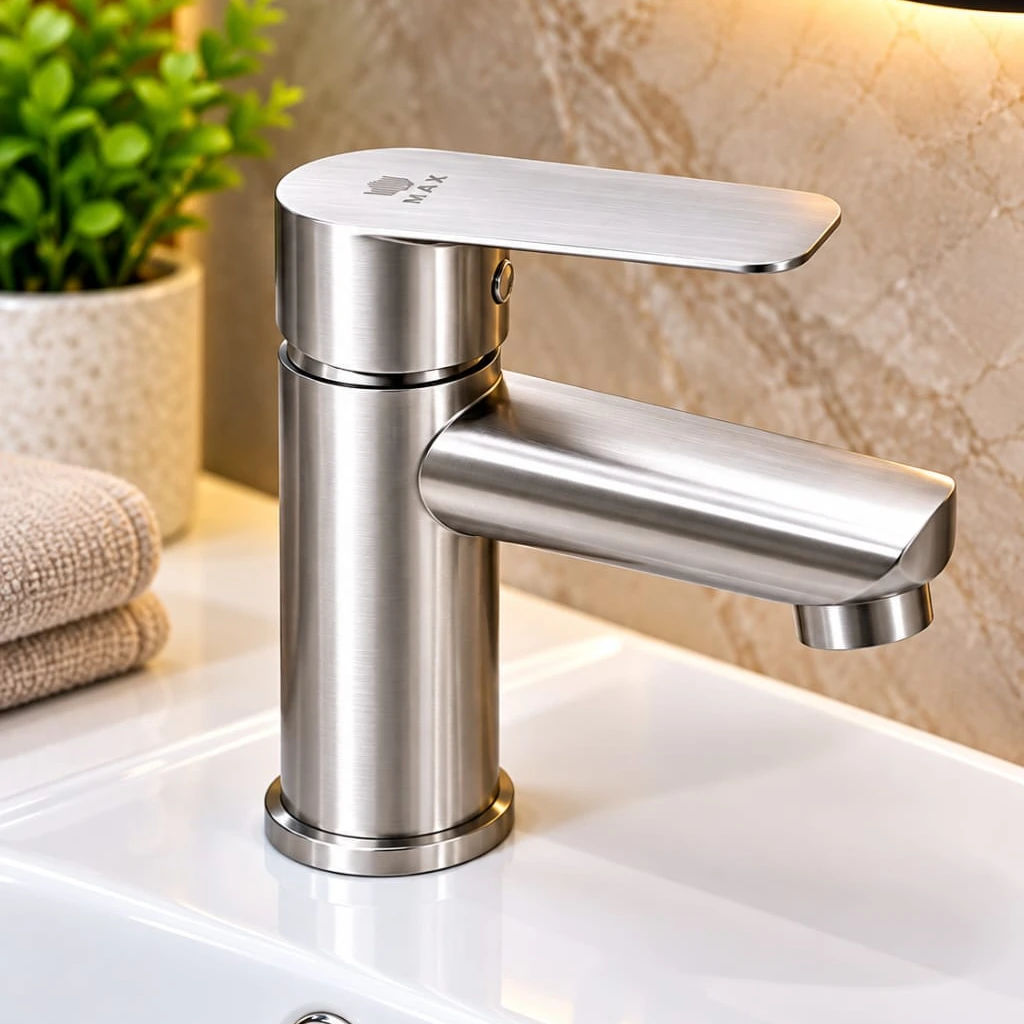 MAX ONE - Brushed Nickel Basin Mixer Tap