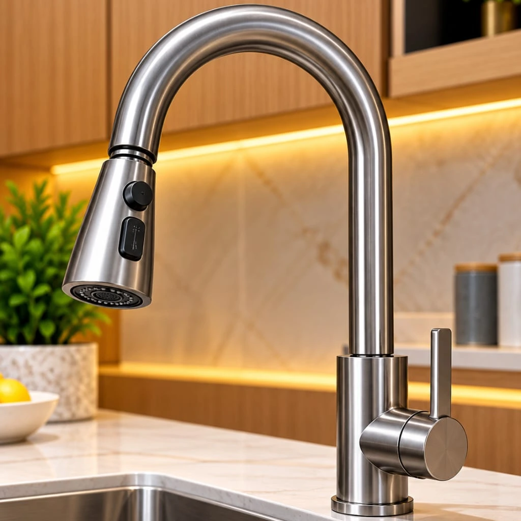 MAX ONE - Stainless Pull-Out Kitchen Mixer Tap