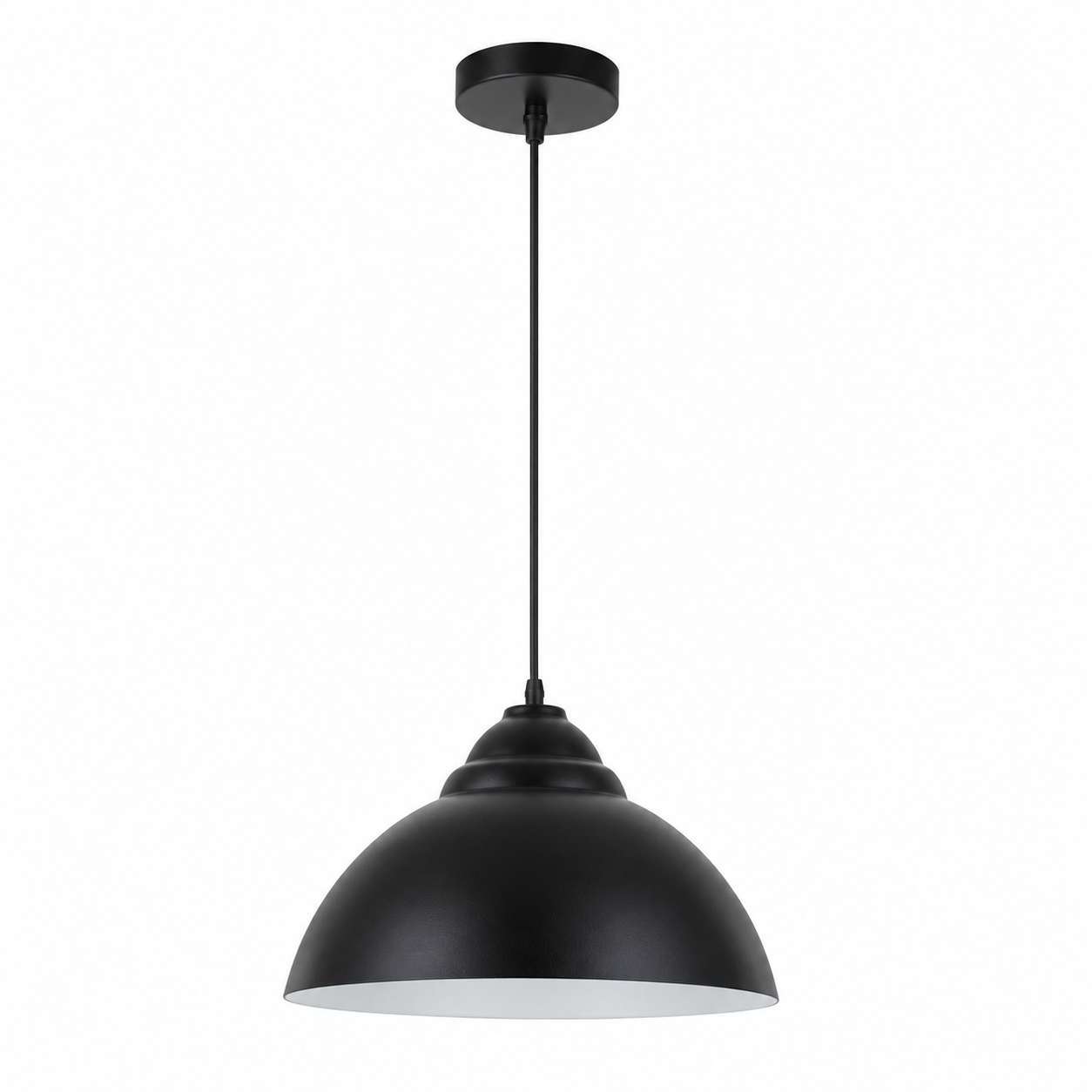 Black tiered dome pendant light